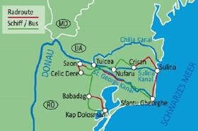 In bici & barca nel Delta del Danubio - Mappa